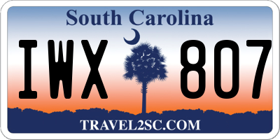 SC license plate IWX807