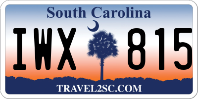 SC license plate IWX815
