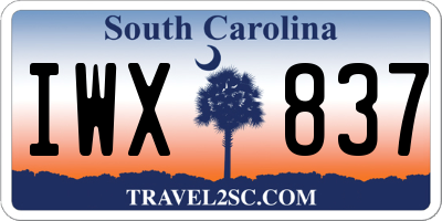 SC license plate IWX837