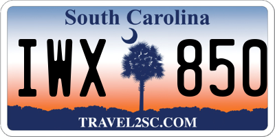 SC license plate IWX850