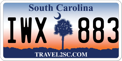 SC license plate IWX883