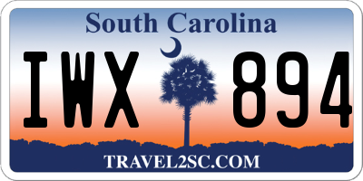 SC license plate IWX894