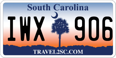 SC license plate IWX906