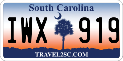 SC license plate IWX919