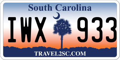 SC license plate IWX933