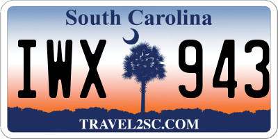 SC license plate IWX943