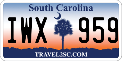 SC license plate IWX959