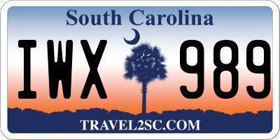 SC license plate IWX989