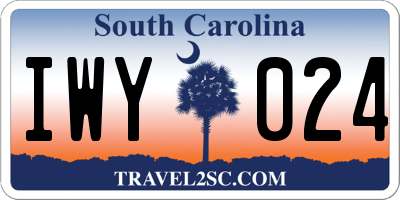 SC license plate IWY024