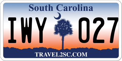 SC license plate IWY027