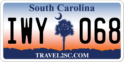 SC license plate IWY068