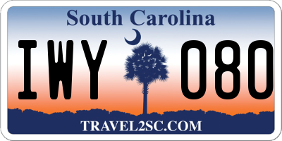 SC license plate IWY080