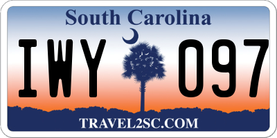 SC license plate IWY097