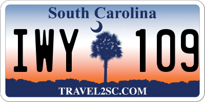 SC license plate IWY109