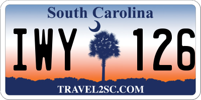 SC license plate IWY126