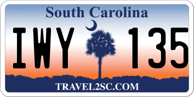 SC license plate IWY135