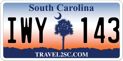 SC license plate IWY143