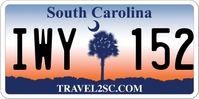 SC license plate IWY152