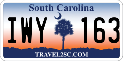 SC license plate IWY163