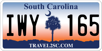 SC license plate IWY165