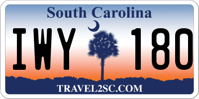 SC license plate IWY180