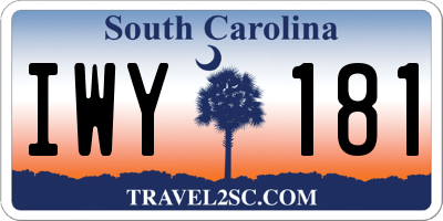 SC license plate IWY181
