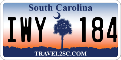 SC license plate IWY184