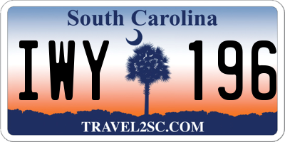 SC license plate IWY196