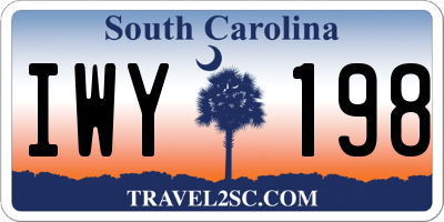 SC license plate IWY198