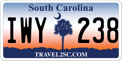 SC license plate IWY238