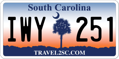 SC license plate IWY251