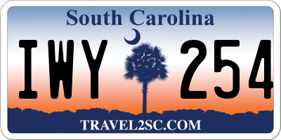 SC license plate IWY254