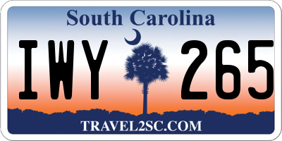 SC license plate IWY265