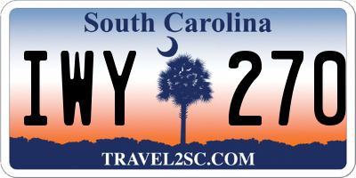 SC license plate IWY270
