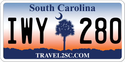 SC license plate IWY280