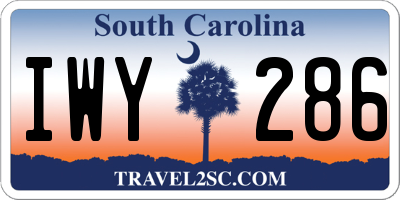 SC license plate IWY286