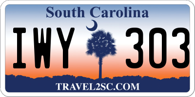 SC license plate IWY303