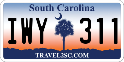 SC license plate IWY311