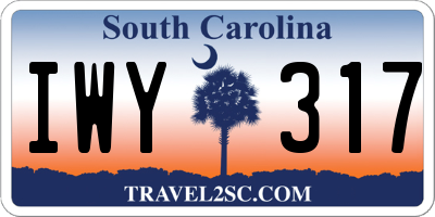 SC license plate IWY317