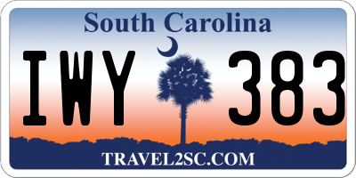 SC license plate IWY383