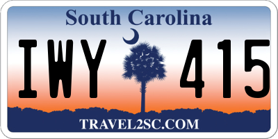 SC license plate IWY415