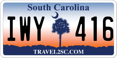 SC license plate IWY416