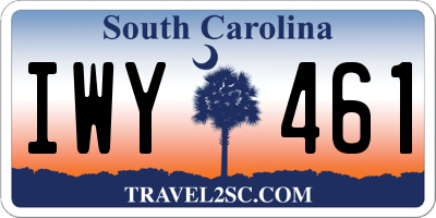 SC license plate IWY461