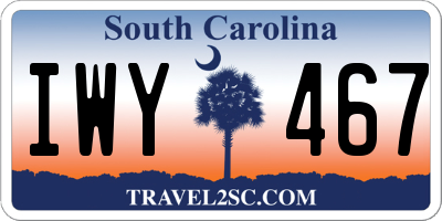SC license plate IWY467