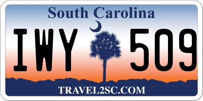 SC license plate IWY509