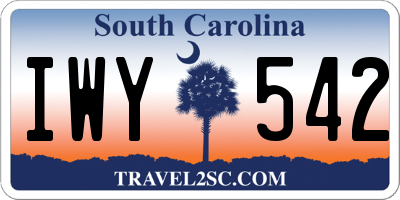 SC license plate IWY542