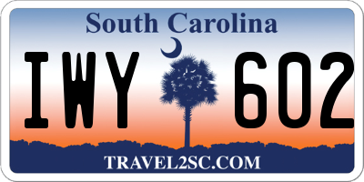 SC license plate IWY602