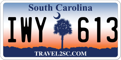 SC license plate IWY613