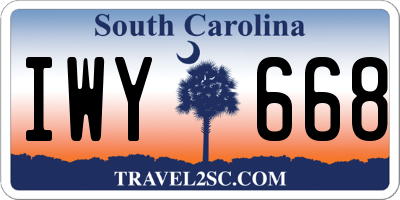 SC license plate IWY668