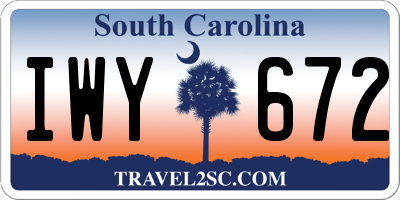 SC license plate IWY672